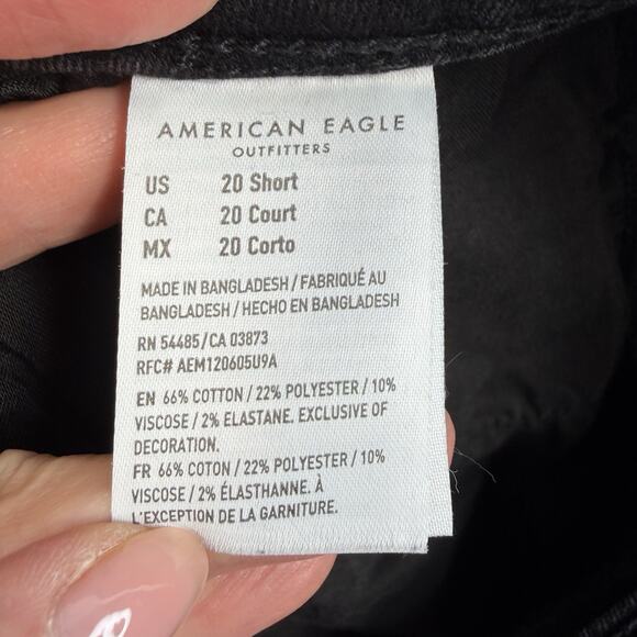American Eagle Plus 20 Short 20P Jeans Highest Rise Flare Button Fly Stretch - Picture 8 of 16